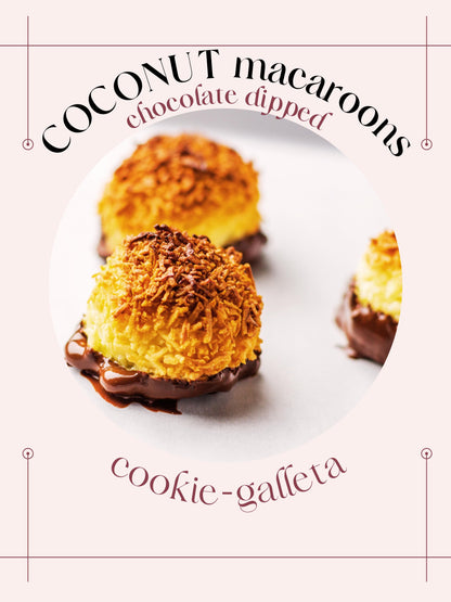 COCONUT macaroons chocolate-dipped